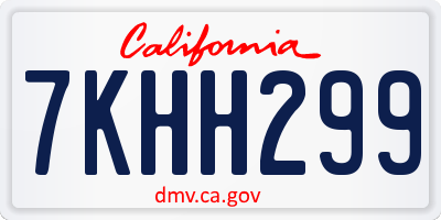 CA license plate 7KHH299