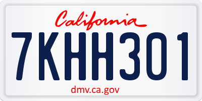 CA license plate 7KHH301