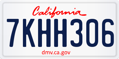 CA license plate 7KHH306
