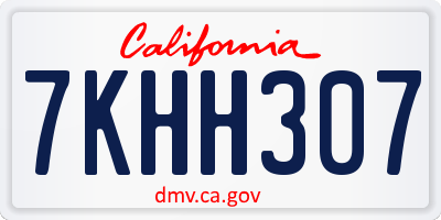 CA license plate 7KHH307