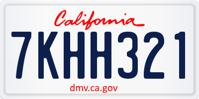 CA license plate 7KHH321
