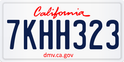CA license plate 7KHH323
