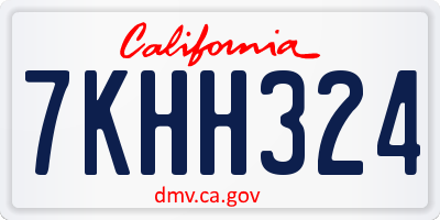 CA license plate 7KHH324