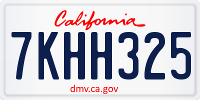 CA license plate 7KHH325