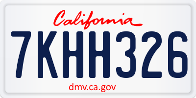 CA license plate 7KHH326