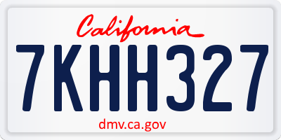 CA license plate 7KHH327