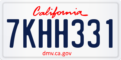 CA license plate 7KHH331