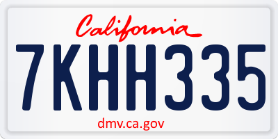 CA license plate 7KHH335
