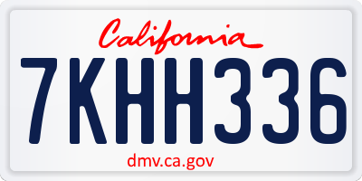 CA license plate 7KHH336