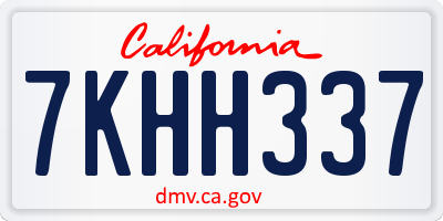 CA license plate 7KHH337