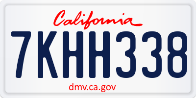 CA license plate 7KHH338