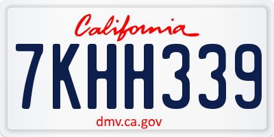CA license plate 7KHH339
