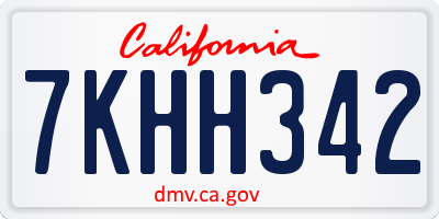 CA license plate 7KHH342