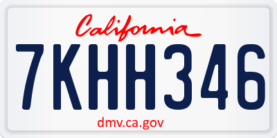 CA license plate 7KHH346
