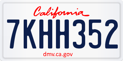 CA license plate 7KHH352