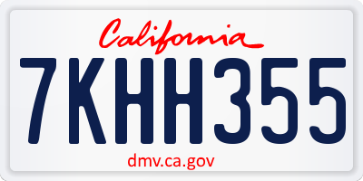 CA license plate 7KHH355