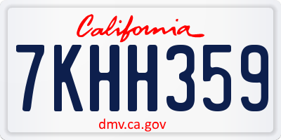 CA license plate 7KHH359