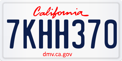 CA license plate 7KHH370
