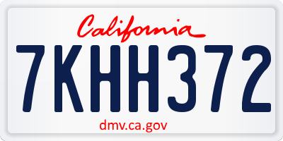 CA license plate 7KHH372