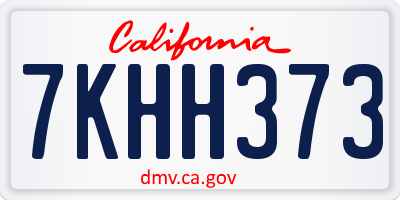 CA license plate 7KHH373