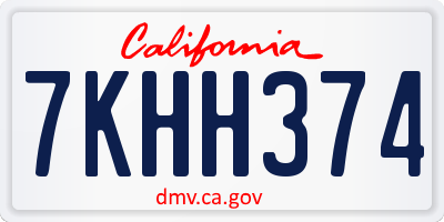 CA license plate 7KHH374