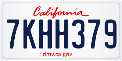 CA license plate 7KHH379