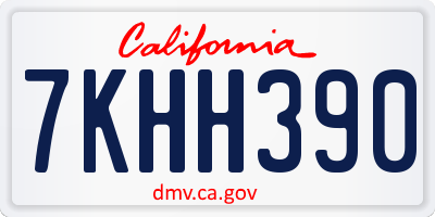 CA license plate 7KHH390
