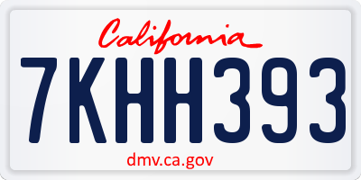 CA license plate 7KHH393