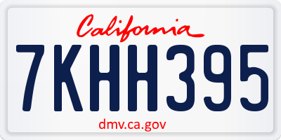 CA license plate 7KHH395