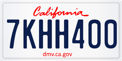 CA license plate 7KHH400