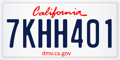 CA license plate 7KHH401