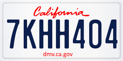 CA license plate 7KHH404