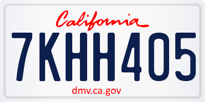 CA license plate 7KHH405