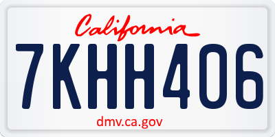 CA license plate 7KHH406