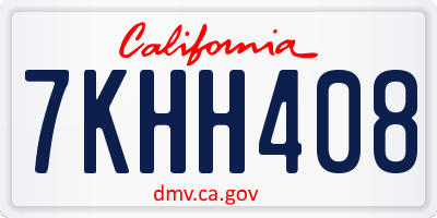 CA license plate 7KHH408