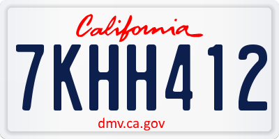 CA license plate 7KHH412