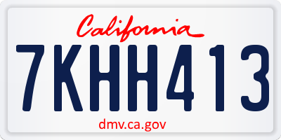 CA license plate 7KHH413