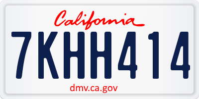 CA license plate 7KHH414