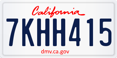 CA license plate 7KHH415