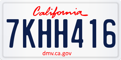 CA license plate 7KHH416