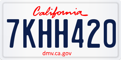 CA license plate 7KHH420