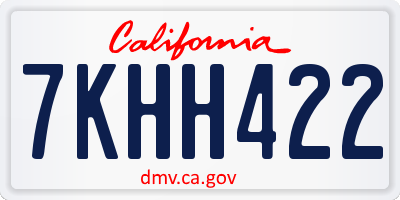 CA license plate 7KHH422