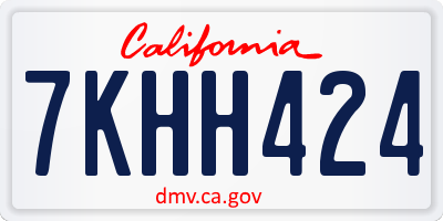 CA license plate 7KHH424