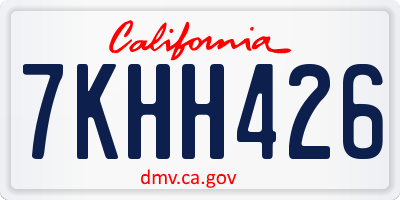 CA license plate 7KHH426