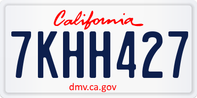 CA license plate 7KHH427