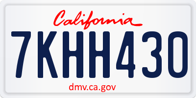 CA license plate 7KHH430