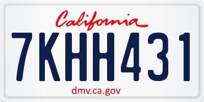 CA license plate 7KHH431