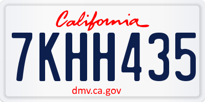 CA license plate 7KHH435