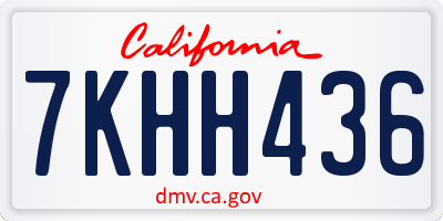 CA license plate 7KHH436