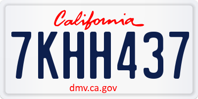 CA license plate 7KHH437